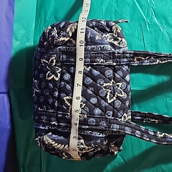 Vera Bradley Maple Leaf navy shoulder bag satchel purse blue coin Retired VGUC - Picture 7 of 13